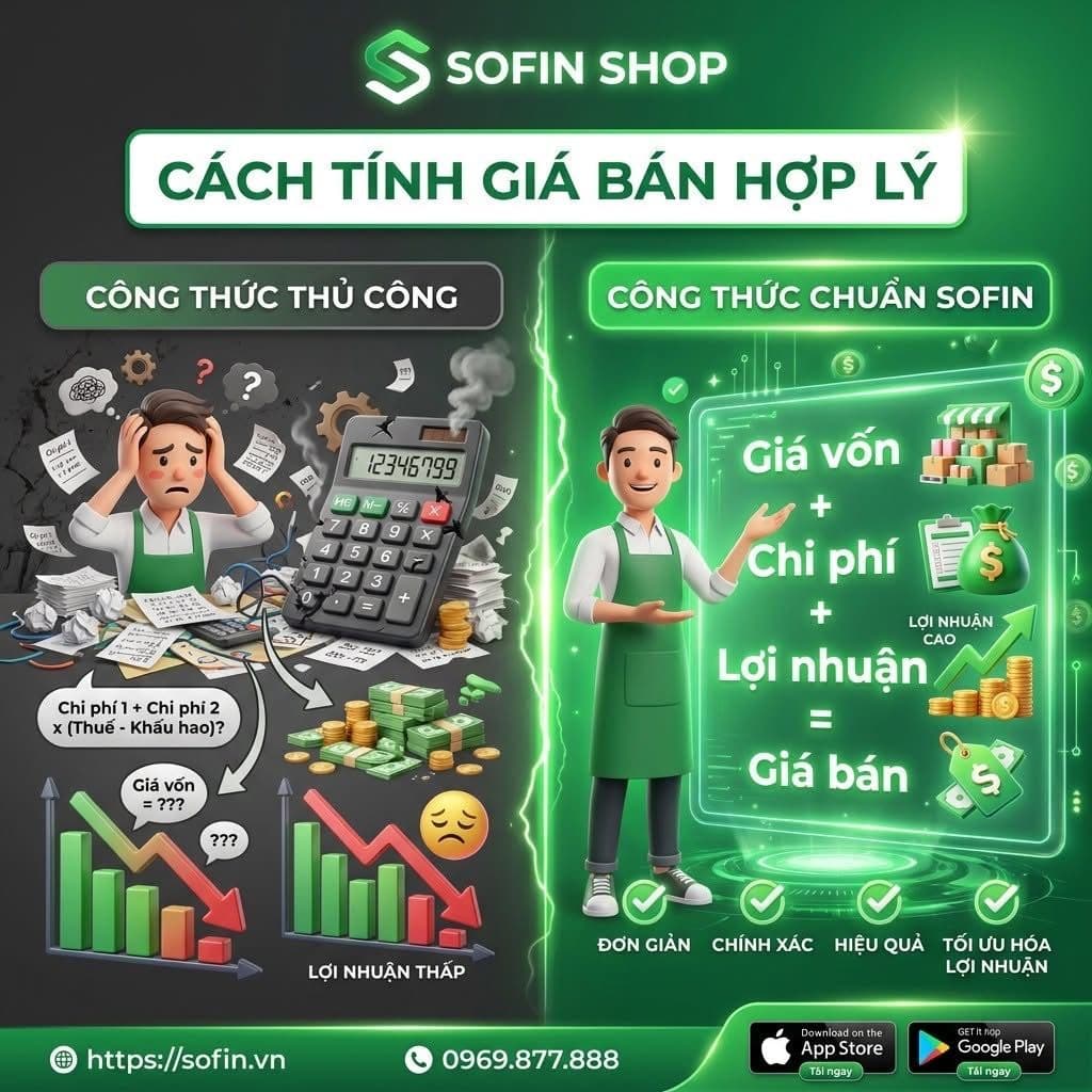 💰 TIPS: CÁCH TÍNH GIÁ BÁN HỢP LÝ – CÔNG THỨC DỄ HIỂU CHO CHỦ SHOP