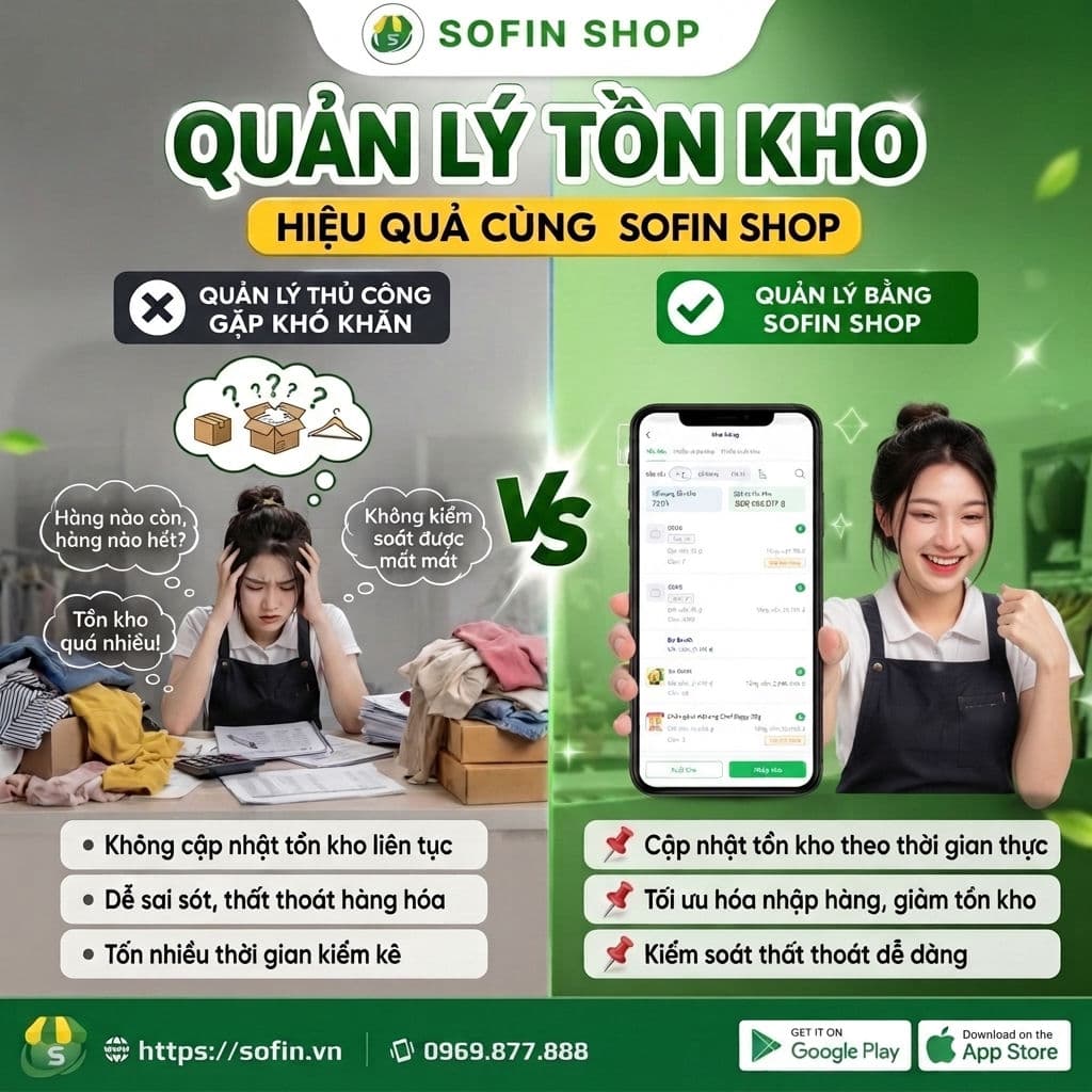 QUẢN LÝ TỒN KHO – KHÔNG CÒN LO “HẾT HÀNG MÀ KHÔNG BIẾT”!