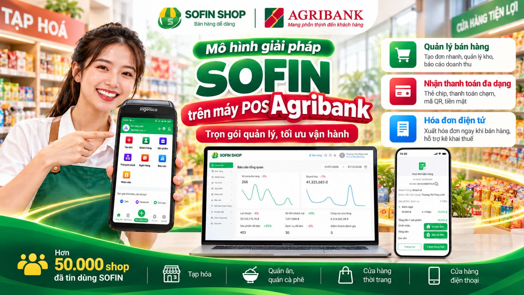 POS Agribank – Trọn gói quản lý, tối ưu vận hành
