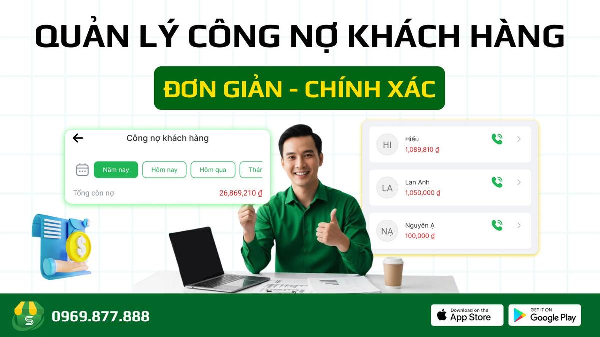 5 phút Quản lý công nợ khách lẻ, khách sỉ cho tiểu thương